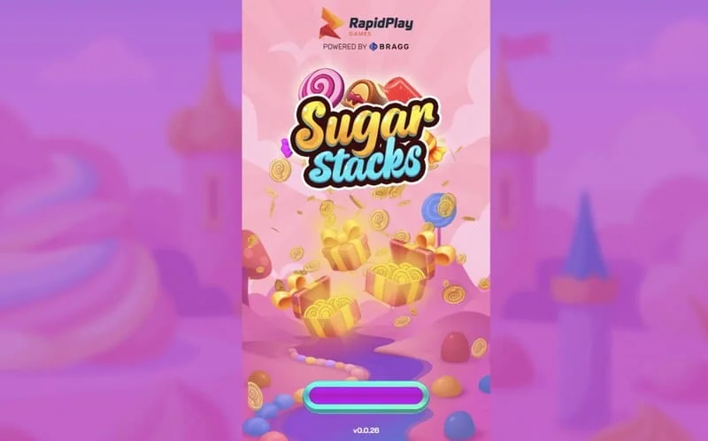 Sugar Stacks - loading screen na may logo ng RapidPlay Games